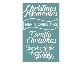 Christmas Memories, 110 x 180mm chipboard,Min buy 3